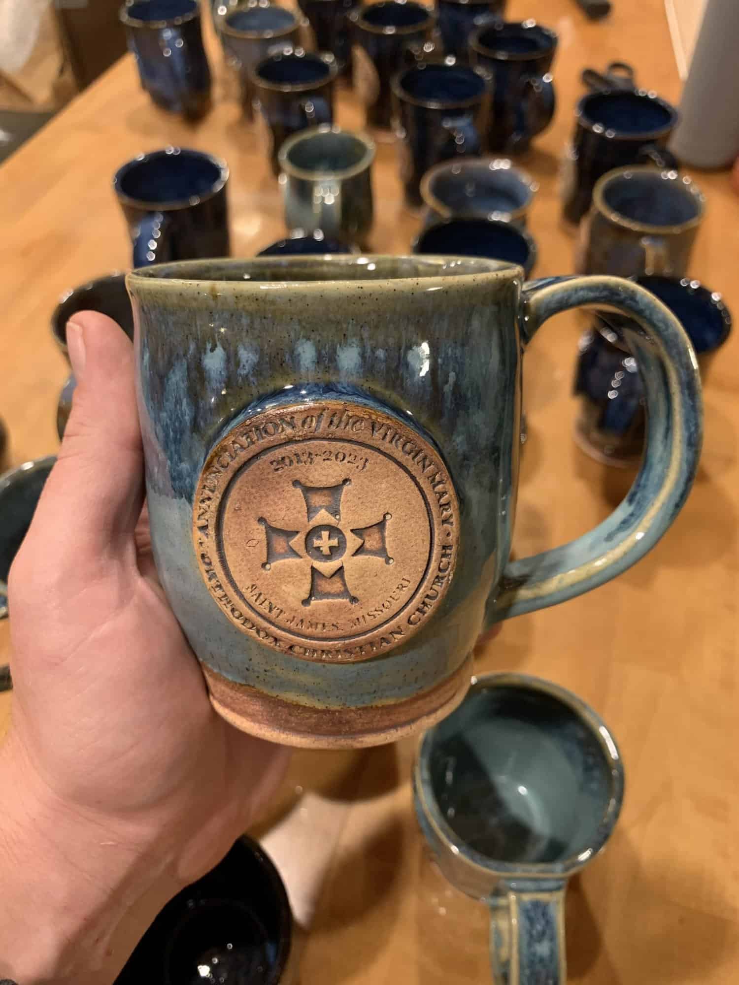 Hand-Thrown Annunciation Coffee Mug - Image 2